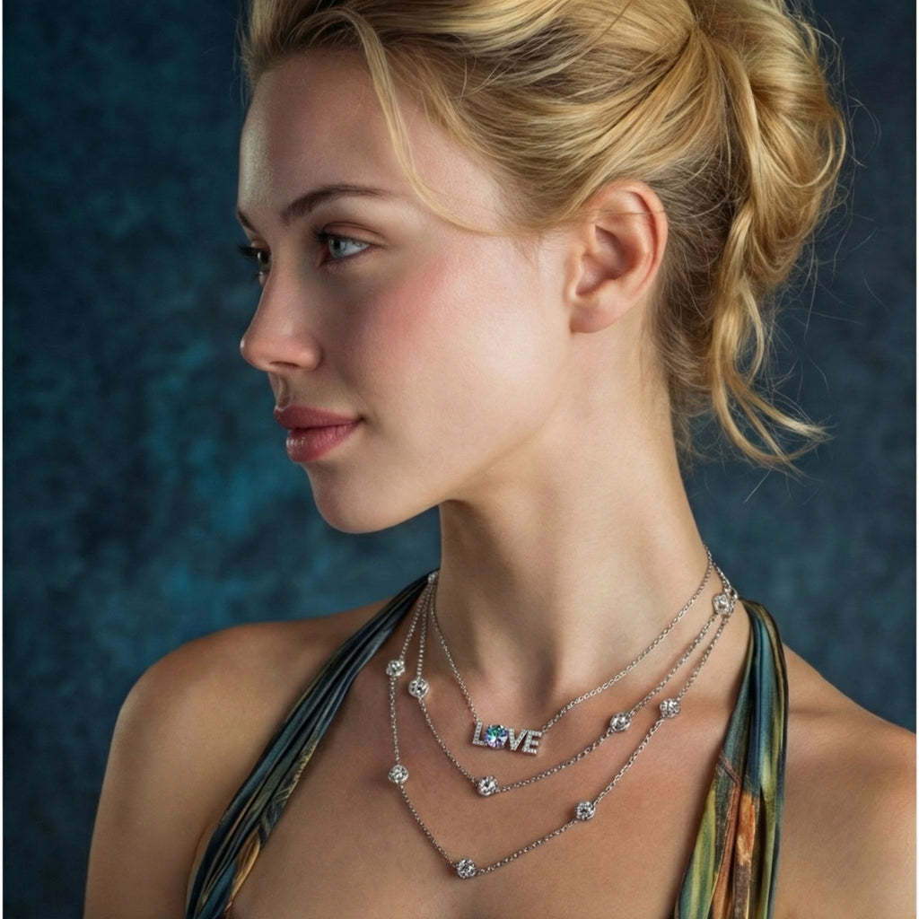 LOVE Moissanite Necklace by Valtrexa