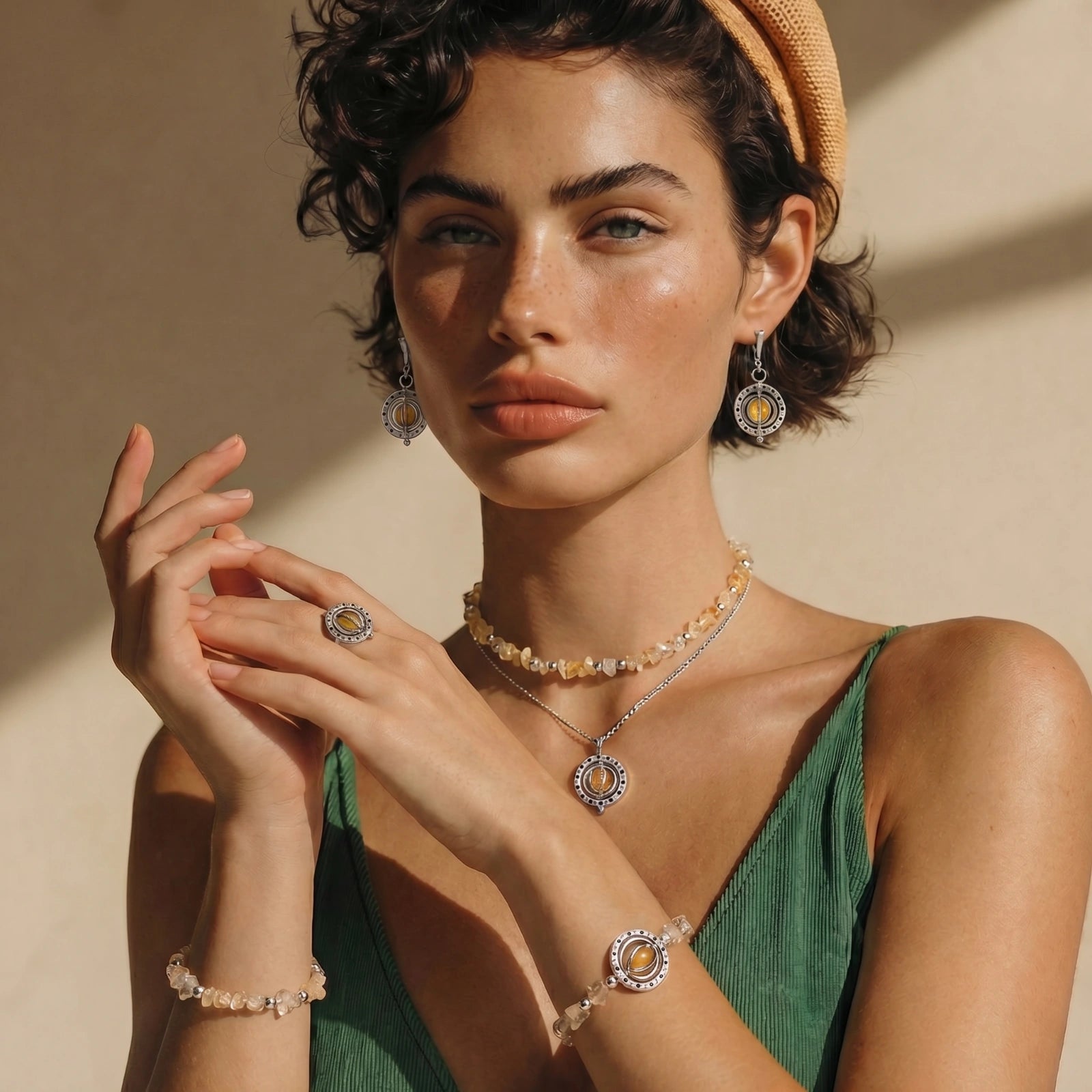 Cosmic Citrine Jewelry Set by Valtrexa