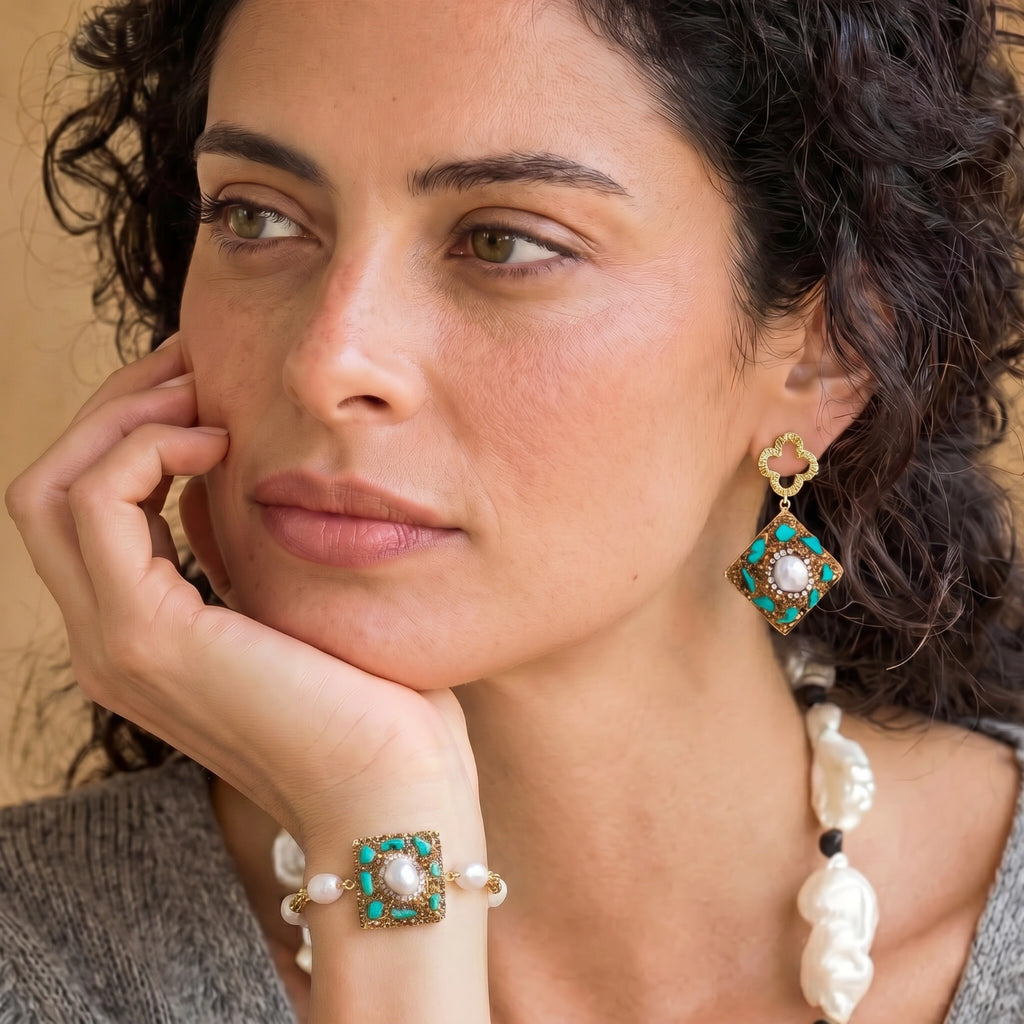 Moroccan Dreams Drop Earrings by Valtrexa