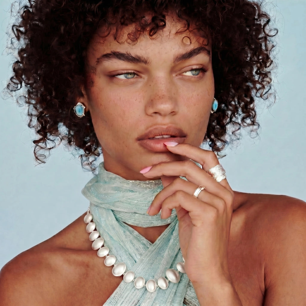 Larimar Dreams Studs by Valtrexa